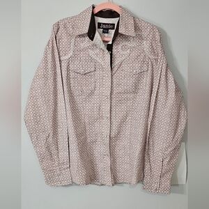 NWT Janie Western Snap Shirt XL 100% Cotton Cowboy Rodeo Style